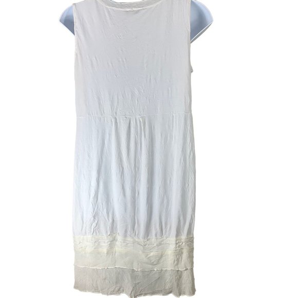 Merric Dress Size 16 White Tank Dress Stretch Scoop Neck Knee Length - Picture 2 of 6